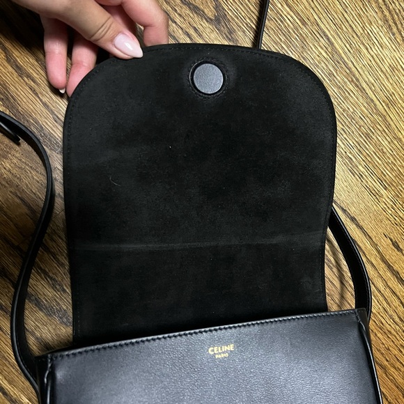 Celine Cuir Triomphe Folco Bag Black - Picture 7 of 16